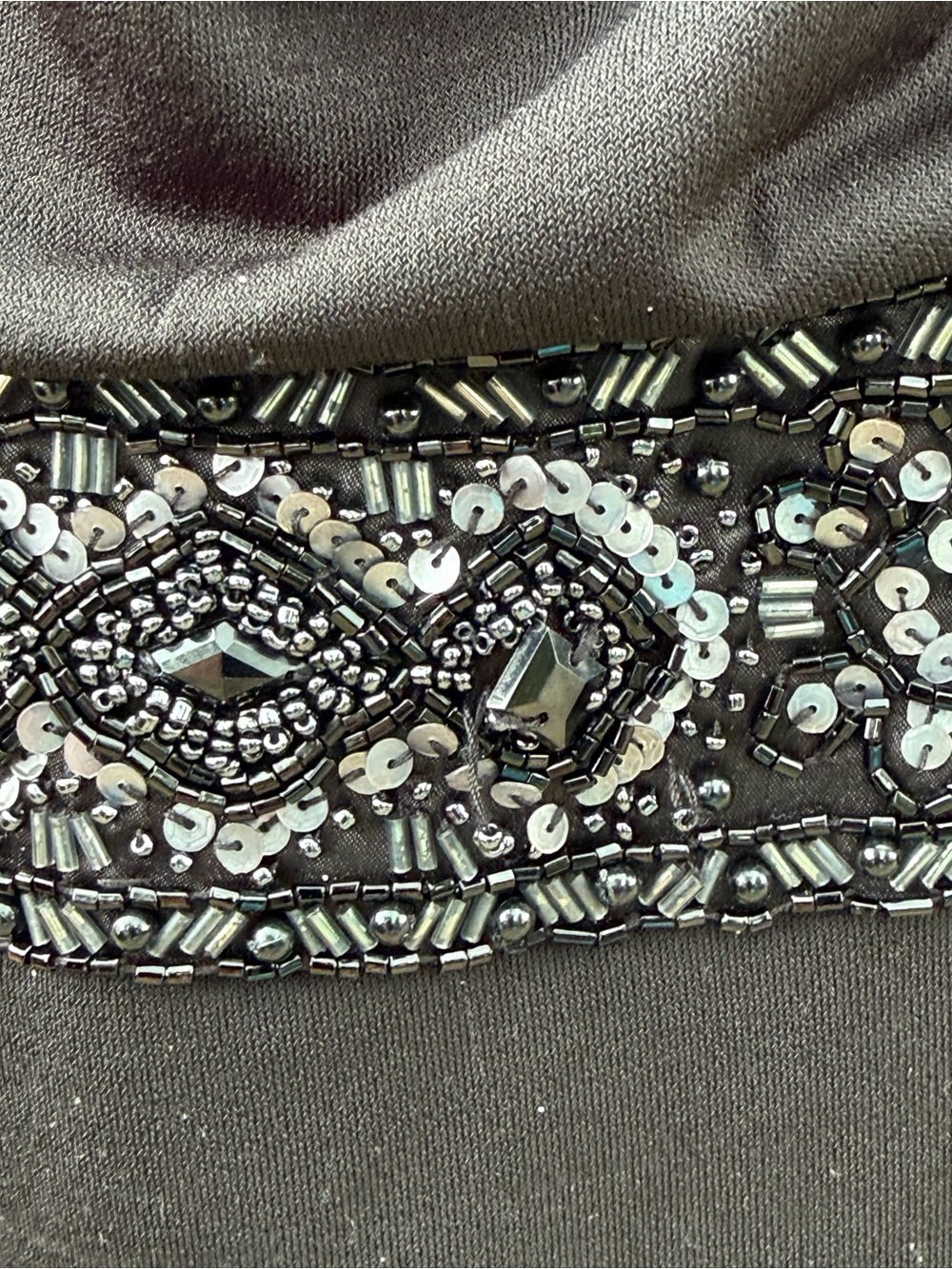 Studio W by SUE WONG Black Embellished Sleeveless open back drop waist Dress 4 - Picture 12 of 16